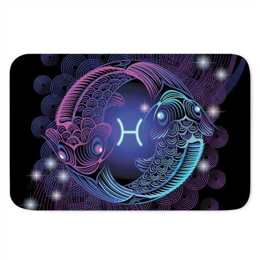 Dark Pisces Zodiac Sign Print Indoor Door Mat
