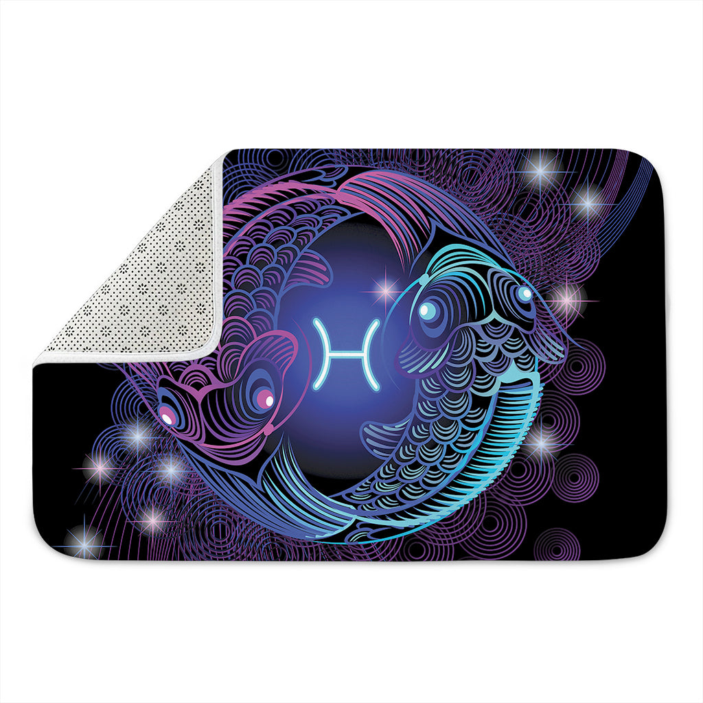 Dark Pisces Zodiac Sign Print Indoor Door Mat