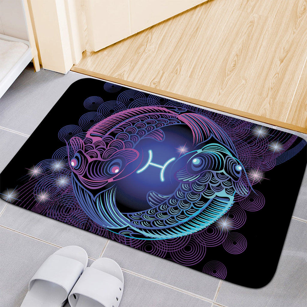 Dark Pisces Zodiac Sign Print Indoor Door Mat