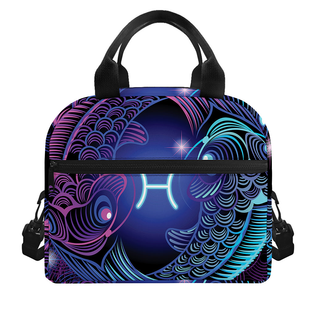 Dark Pisces Zodiac Sign Print Insulated Lunch Bag