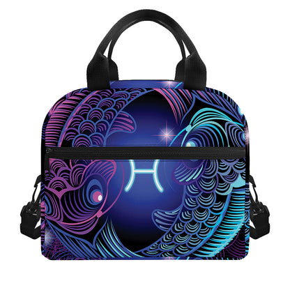 Dark Pisces Zodiac Sign Print Insulated Lunch Bag