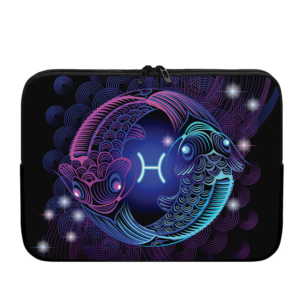 Dark Pisces Zodiac Sign Print Laptop Sleeve