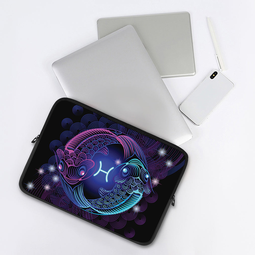 Dark Pisces Zodiac Sign Print Laptop Sleeve