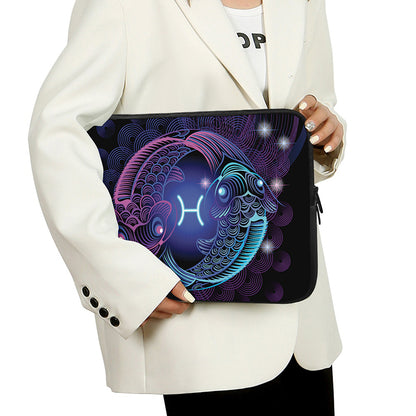 Dark Pisces Zodiac Sign Print Laptop Sleeve