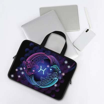 Dark Pisces Zodiac Sign Print Laptop Sleeve With Handle