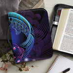 Dark Pisces Zodiac Sign Print Leather Bible Cover