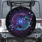 Dark Pisces Zodiac Sign Print Leather Spare Tire Cover