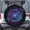 Dark Pisces Zodiac Sign Print Leather Spare Tire Cover