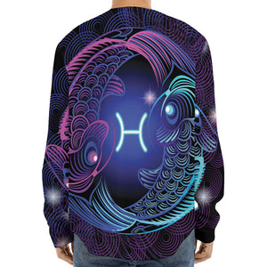 Dark Pisces Zodiac Sign Print Long Sleeve Baseball Jersey