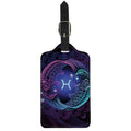Dark Pisces Zodiac Sign Print Luggage Tag