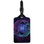 Dark Pisces Zodiac Sign Print Luggage Tag