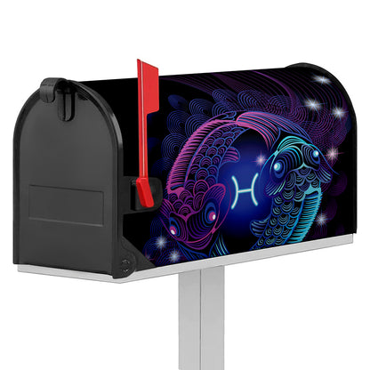 Dark Pisces Zodiac Sign Print Mailbox Cover