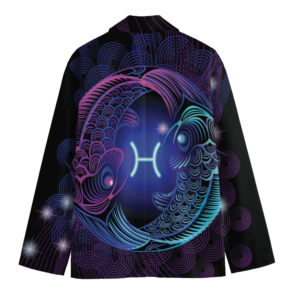 Dark Pisces Zodiac Sign Print Men's Blazer