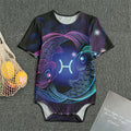 Dark Pisces Zodiac Sign Print Men's Bodysuit
