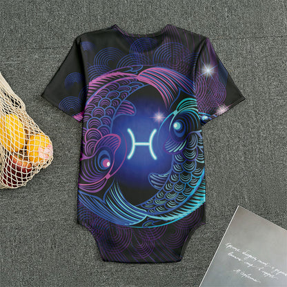 Dark Pisces Zodiac Sign Print Men's Bodysuit