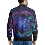 Dark Pisces Zodiac Sign Print Men's Bomber Jacket