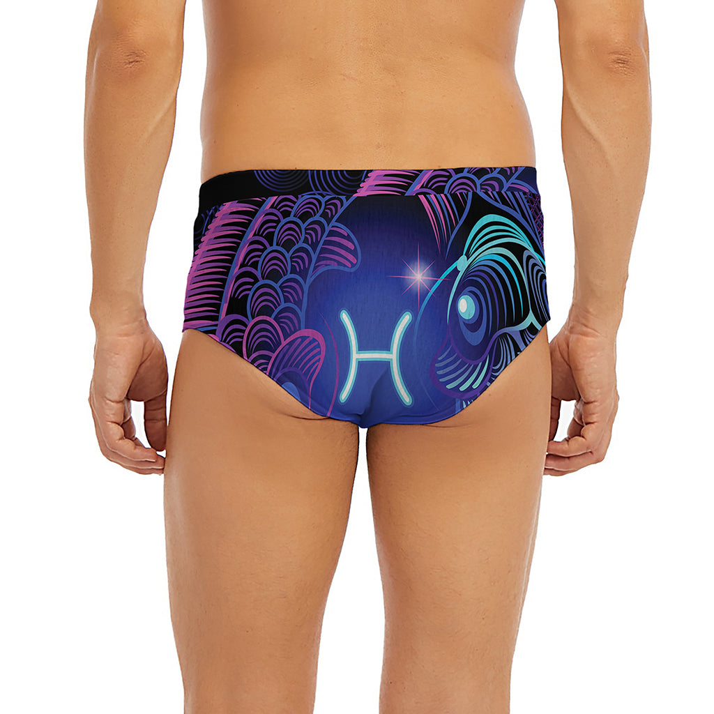 Dark Pisces Zodiac Sign Print Men's Briefs
