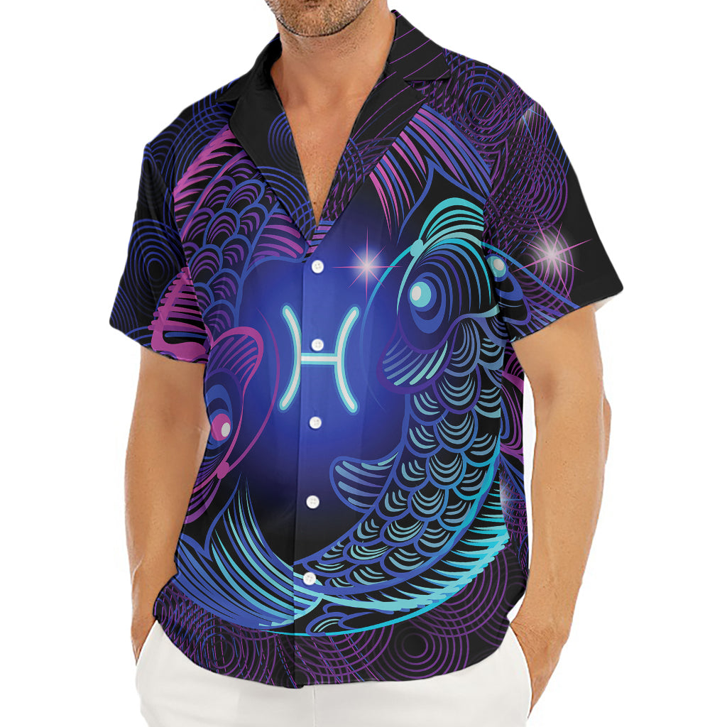 Dark Pisces Zodiac Sign Print Men's Deep V-Neck Shirt