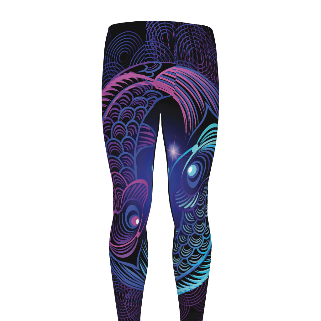 Dark Pisces Zodiac Sign Print Men's leggings