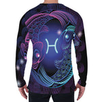 Dark Pisces Zodiac Sign Print Men's Long Sleeve T-Shirt