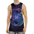 Dark Pisces Zodiac Sign Print Men's Muscle Tank Top