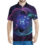 Dark Pisces Zodiac Sign Print Men's Polo Shirt