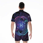 Dark Pisces Zodiac Sign Print Men's Rompers