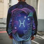 Dark Pisces Zodiac Sign Print Men's Shirt Jacket