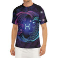 Dark Pisces Zodiac Sign Print Men's Short Sleeve Rash Guard