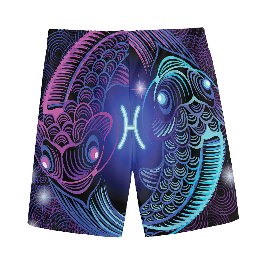 Dark Pisces Zodiac Sign Print Men's Sports Shorts