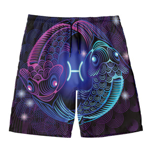 Dark Pisces Zodiac Sign Print Men's Swim Trunks