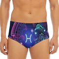 Dark Pisces Zodiac Sign Print Men's Triangle Swim Briefs