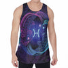 Dark Pisces Zodiac Sign Print Men's Velvet Tank Top