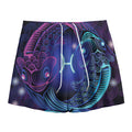 Dark Pisces Zodiac Sign Print Mesh Shorts