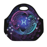 Dark Pisces Zodiac Sign Print Neoprene Lunch Bag
