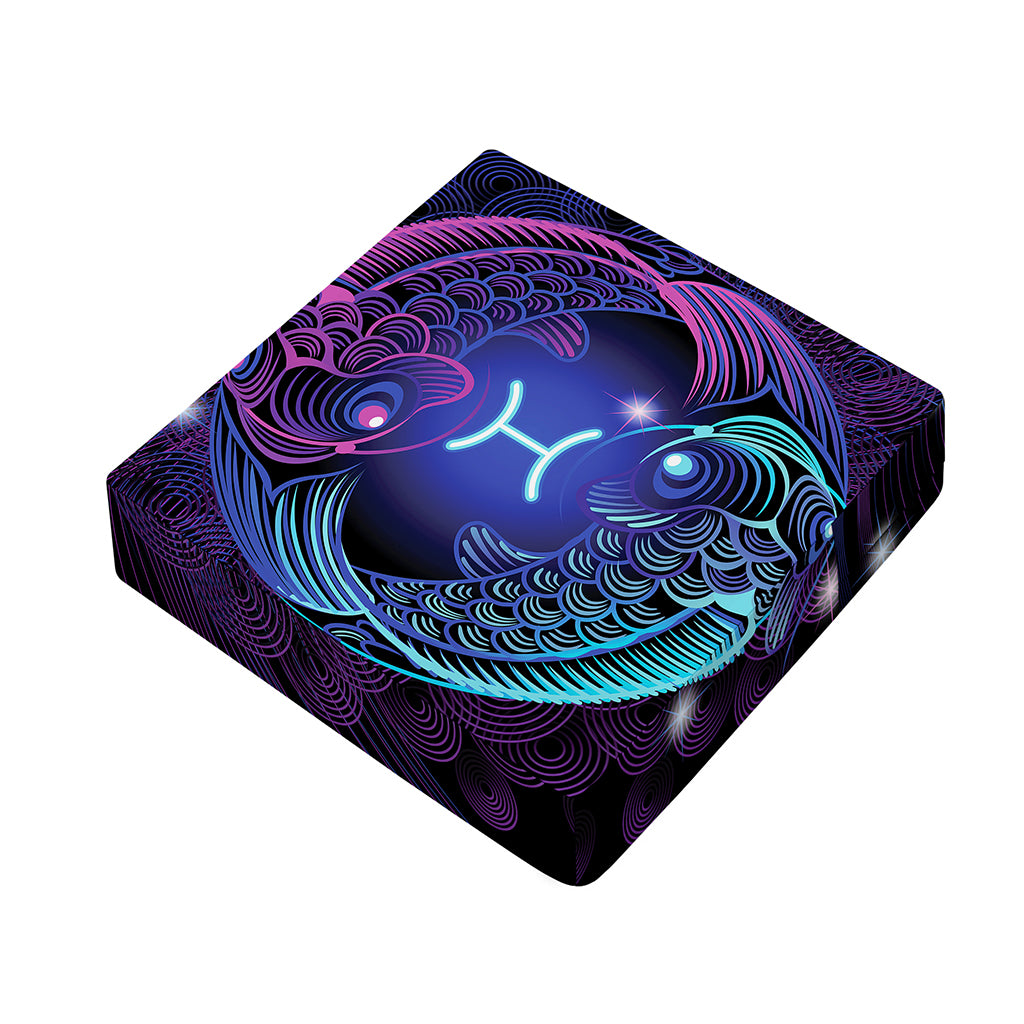 Dark Pisces Zodiac Sign Print Outdoor Seat Cushion Cover