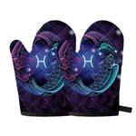 Dark Pisces Zodiac Sign Print Oven Mitts