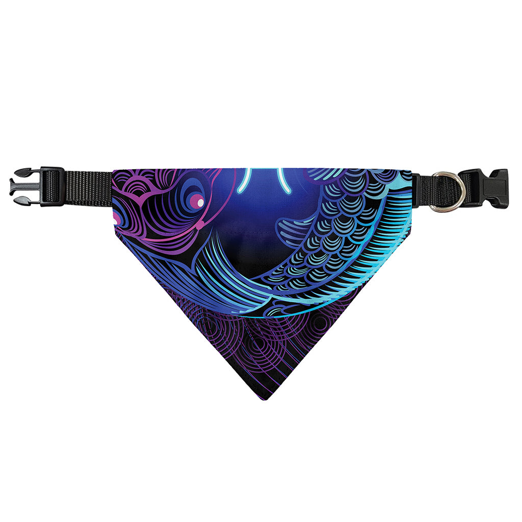 Dark Pisces Zodiac Sign Print Over The Collar Dog Bandana