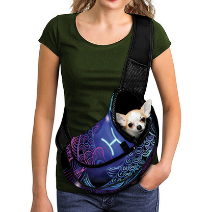 Dark Pisces Zodiac Sign Print Pet Sling Carrier
