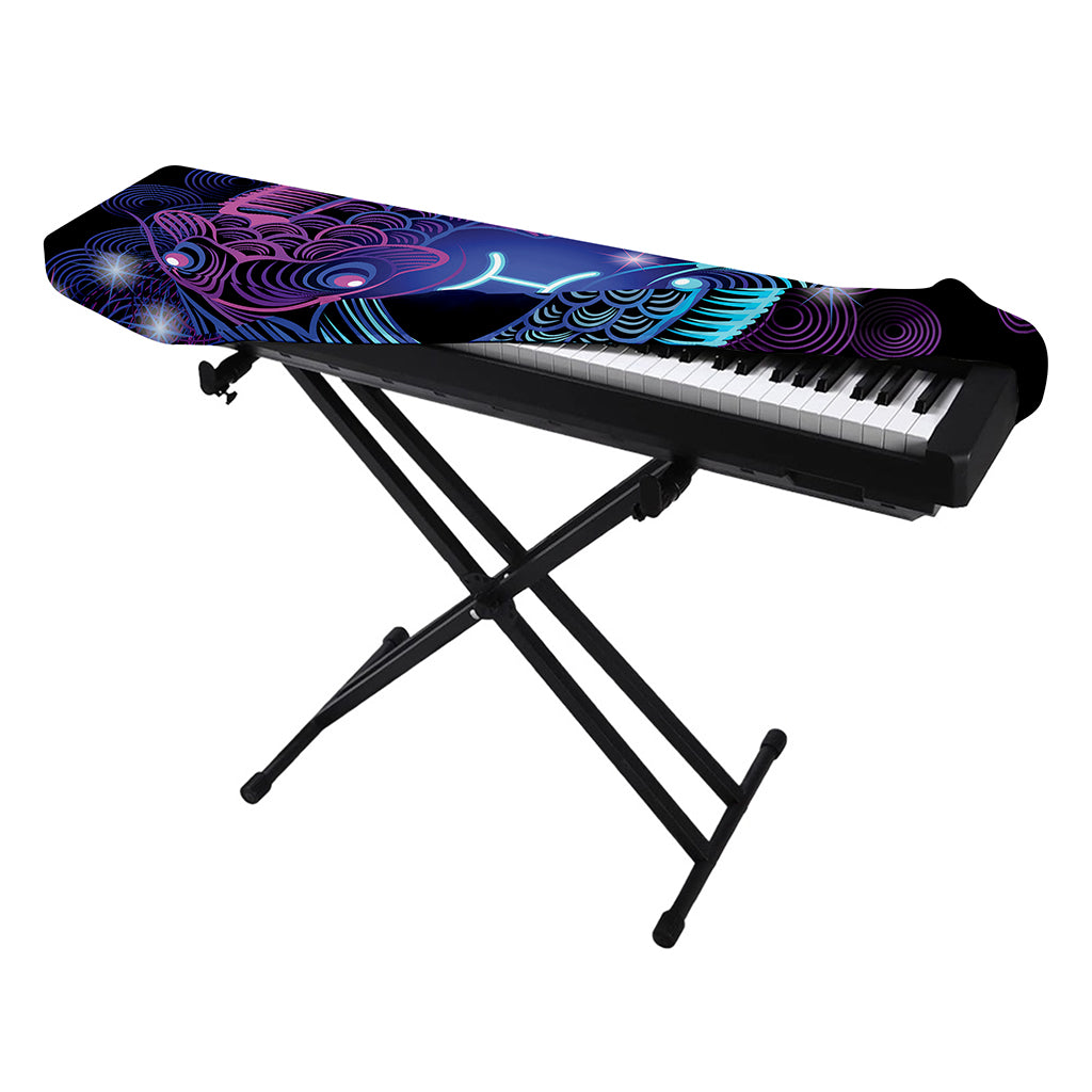 Dark Pisces Zodiac Sign Print Piano Keyboard Cover
