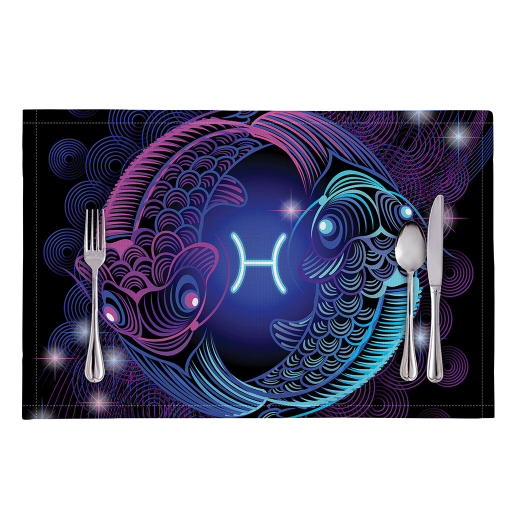 Dark Pisces Zodiac Sign Print Placemat