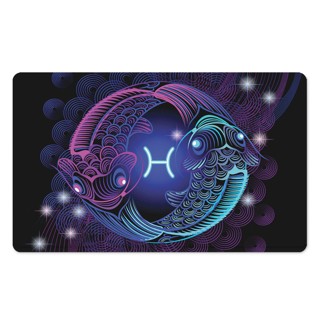 Dark Pisces Zodiac Sign Print Polyester Doormat
