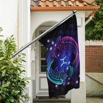 Dark Pisces Zodiac Sign Print Polyester Flag