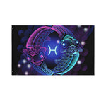 Dark Pisces Zodiac Sign Print Polyester Flag