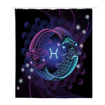 Dark Pisces Zodiac Sign Print Polyester Shower Curtain
