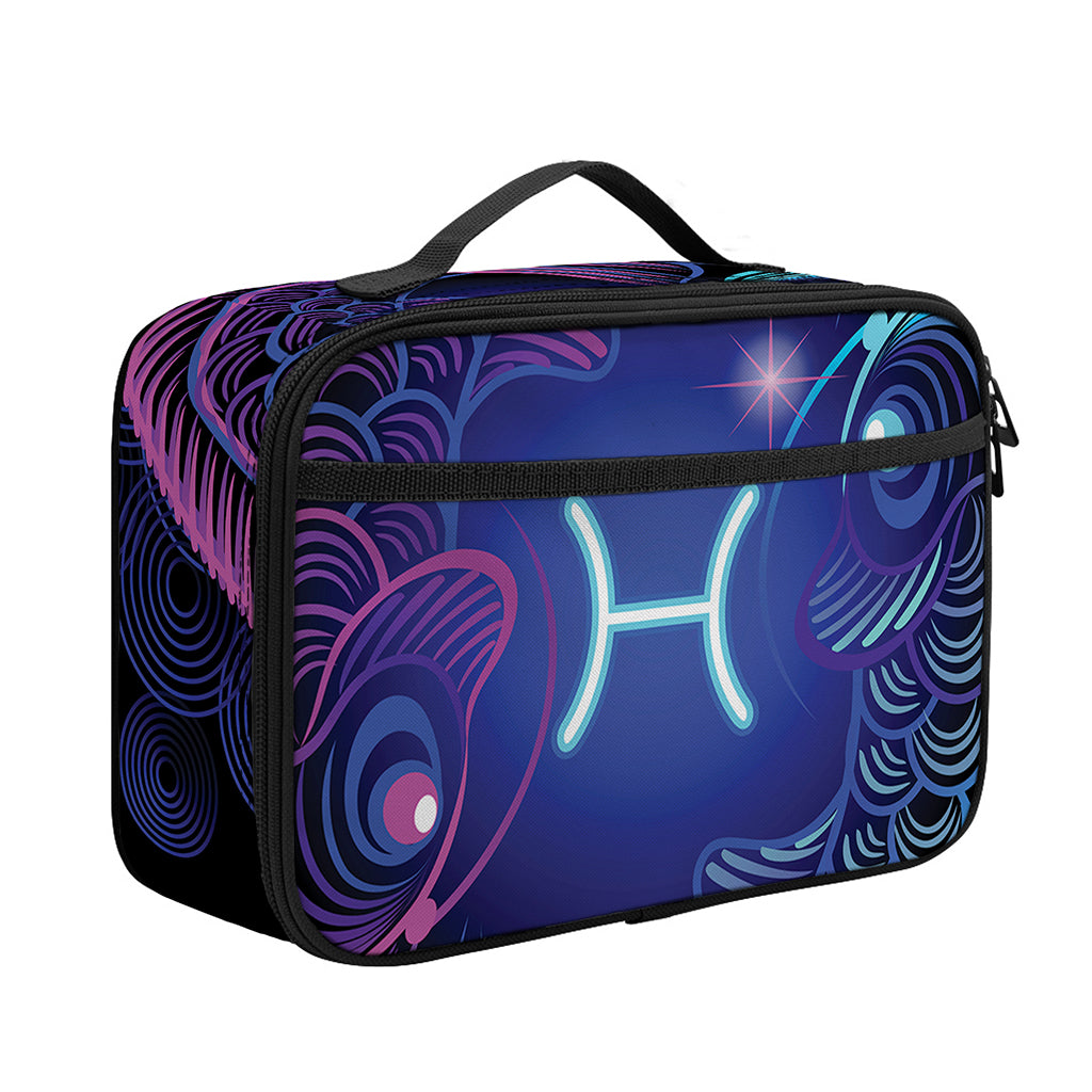 Dark Pisces Zodiac Sign Print Portable Lunch Bag
