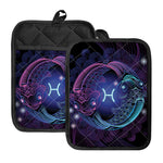 Dark Pisces Zodiac Sign Print Pot Holders With Pocket