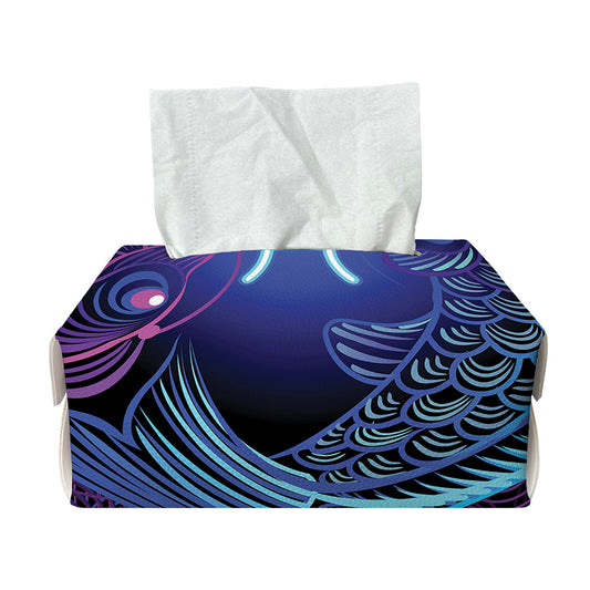 Dark Pisces Zodiac Sign Print Rectangle Tissue Box Cover