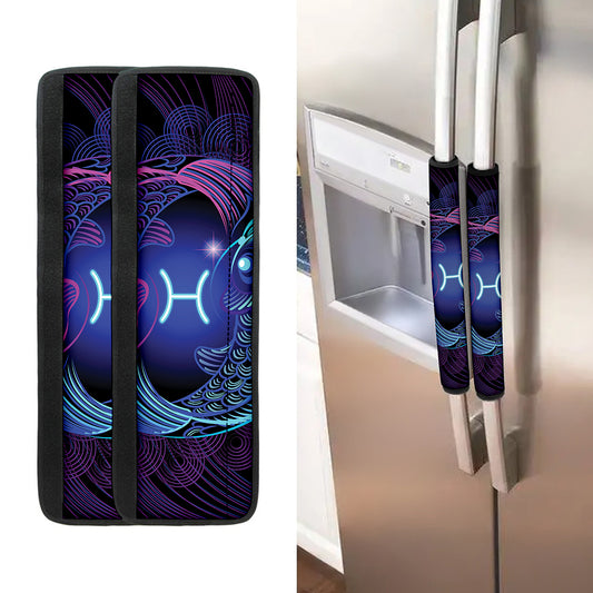 Dark Pisces Zodiac Sign Print Refrigerator Handle Covers