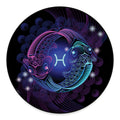 Dark Pisces Zodiac Sign Print Round Floor Mat